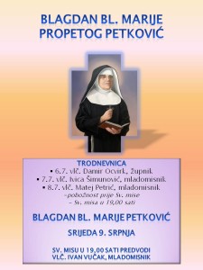 Proslava blagdana bl. Marije Propetog Isusa Petković 2014